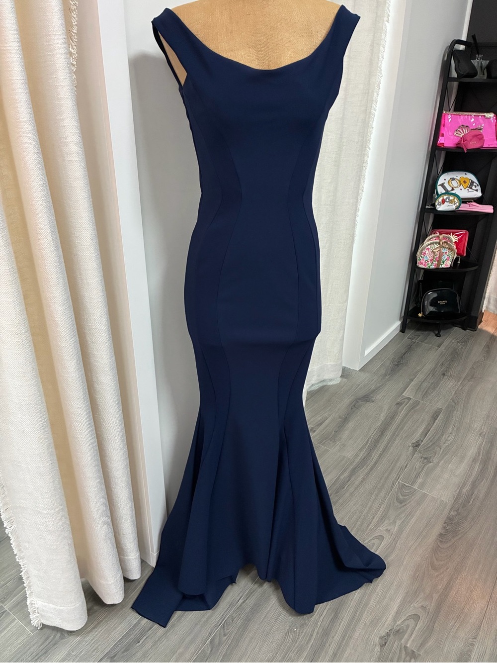 Chiara Boni NWT Blu Notte Navy Mermaid Evening Gown